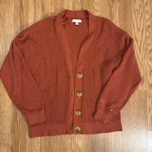 LC Lauren Conrad Terracotta Knit Cardigan